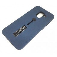 Capa Silicone Dura Kickstand Com Alça De Dedo Samsung Galaxy A8 2018 A530 Azul
